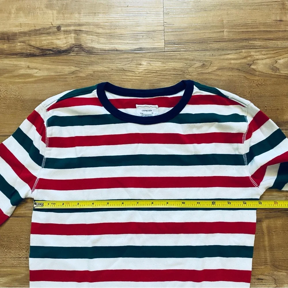CREWCUTS Boy's 14 Striped Snug Fit Christmas Holiday Long Sleeve Cotton Pajamas